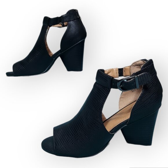 NewDirection ND Bremley Womens Black Heels Ankle Sandals Open Toe Shoes 7.5 - Picture 2 of 10